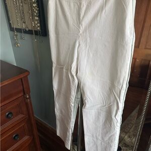 Lafayette 148 New York Ivory Straight-Leg Trousers